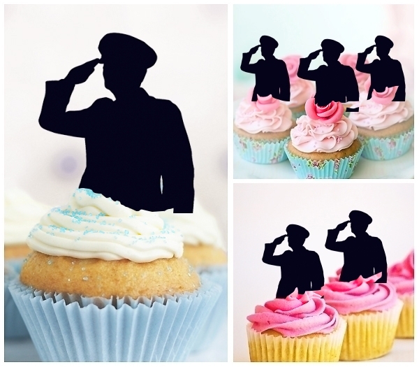 Acrylic Toppers Soldier Salute Design
