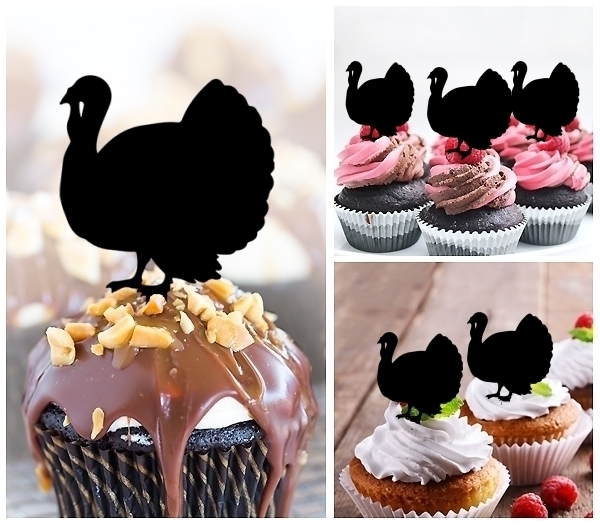Laser Cut Turkey cupcake topper