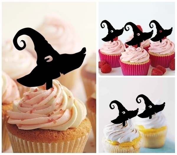 Laser Cut Witch Hat Halloween cupcake topper