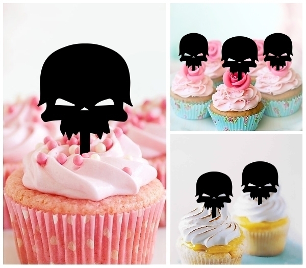 Laser Cut Army Skull Zombie cupcake topper