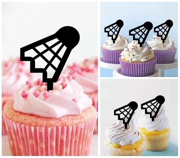 Laser Cut Badminton cupcake topper