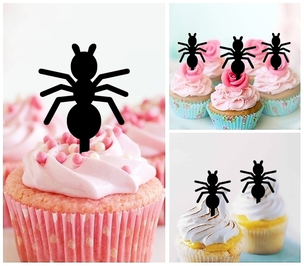 Laser Cut Black Ant cupcake topper