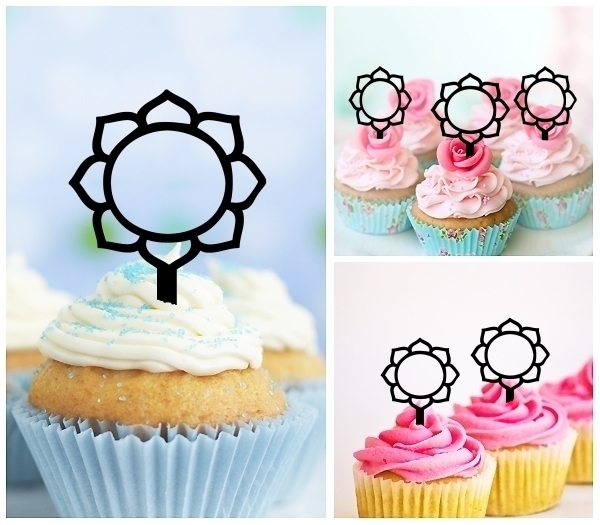Laser Cut Buddhism Lotus Flower cupcake topper