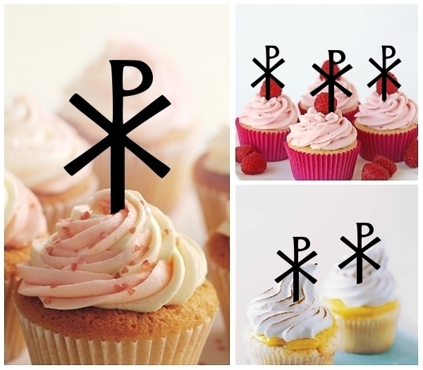 Acrylic Toppers Christianity Chi Rho Symbol Design