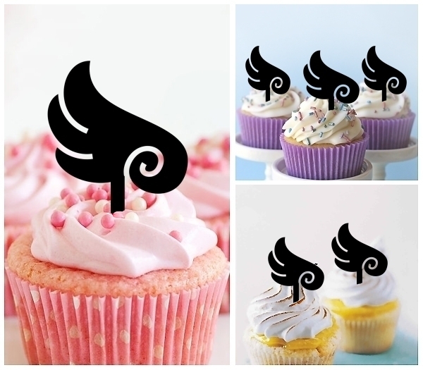 Laser Cut Cute Angel Wing cupcake topper