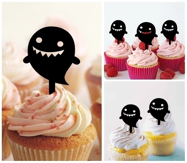 Laser Cut Cute Halloween Ghost cupcake topper