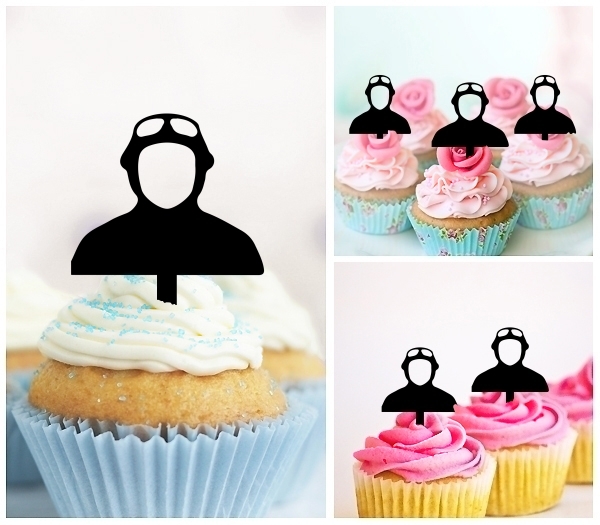 Laser Cut Cyclist Track Cycling Bicycle cupcake topper