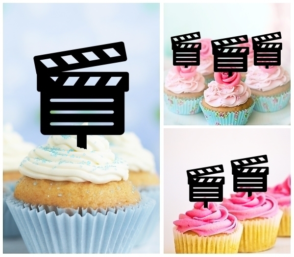 Laser Cut Director Clapboard Movie Slate cupcake topper
