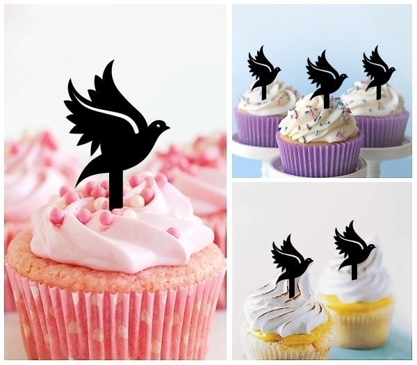 Laser Cut Dove Pigeon cupcake topper