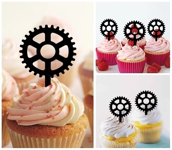 Laser Cut Engine Gear cupcake topper