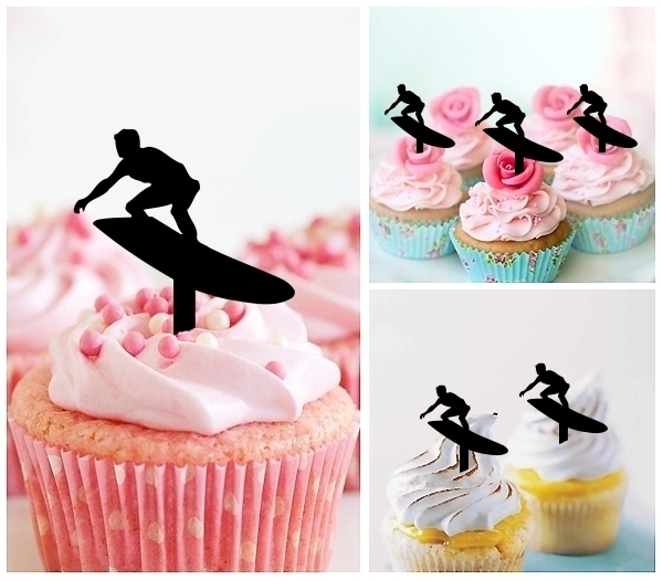 Laser Cut Extreme Surf Surfing cupcake topper