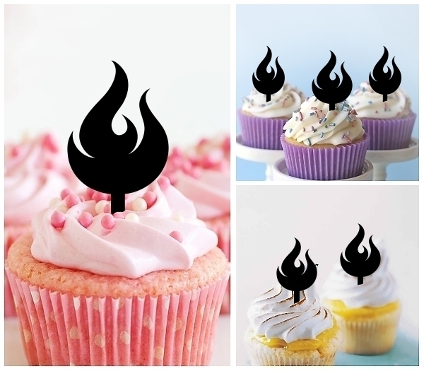 Laser Cut Fire Flame cupcake topper