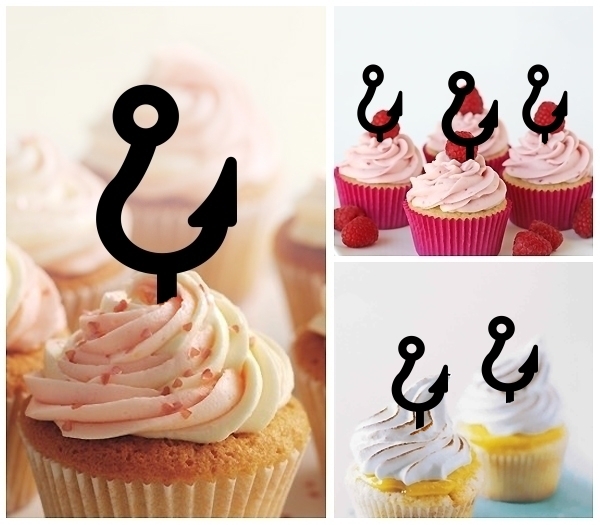Laser Cut Fish Hook cupcake topper