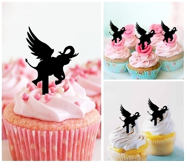 Laser Cut Flying Elephant cupcake topper