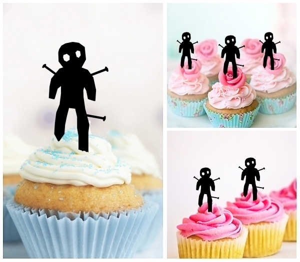 Laser Cut Halloween Voodoo Doll cupcake topper