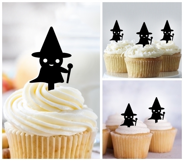Laser Cut Halloween Witch cupcake topper