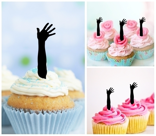 Laser Cut Hand Bye Bye cupcake topper