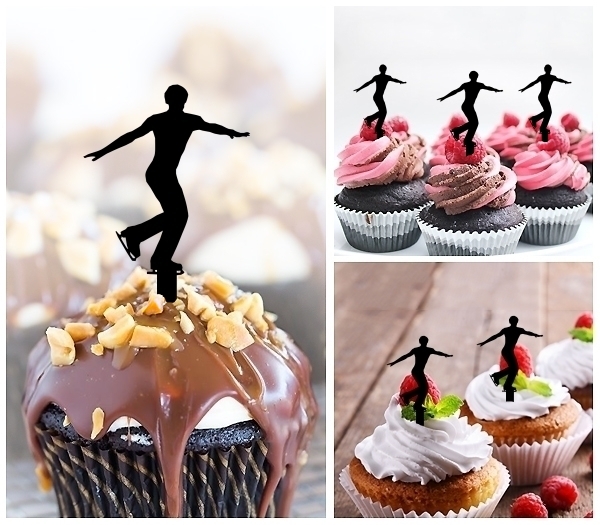 Laser Cut Ice Skate Ice Skating cupcake topper