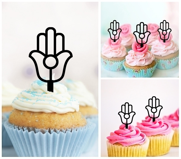 Laser Cut Kappu palm of hand Natib Qadish cupcake topper