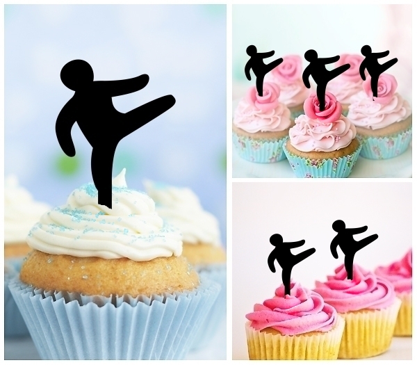 Laser Cut Kung Fu Kick cupcake topper