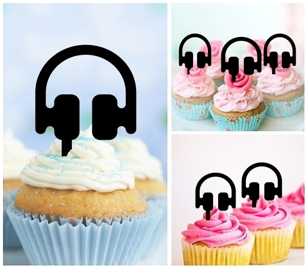 Laser Cut Music Headphones cupcake topper