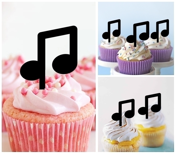 Laser Cut Music Note Symbol cupcake topper