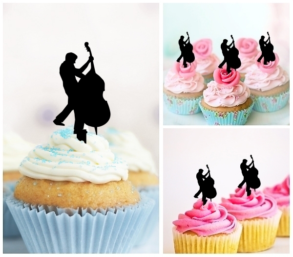 Laser Cut Musician Cello Orchestra cupcake topper