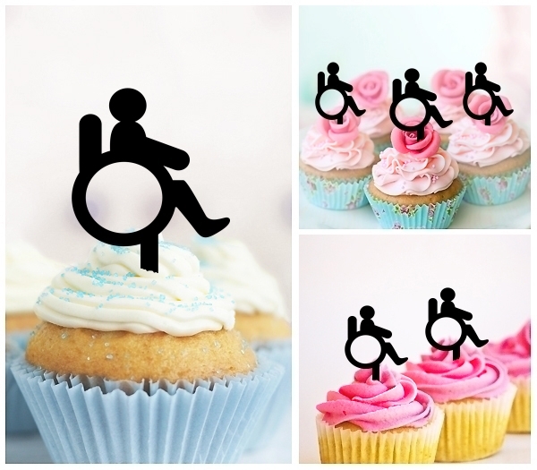 Laser Cut Wheel Chair Patient cupcake topper