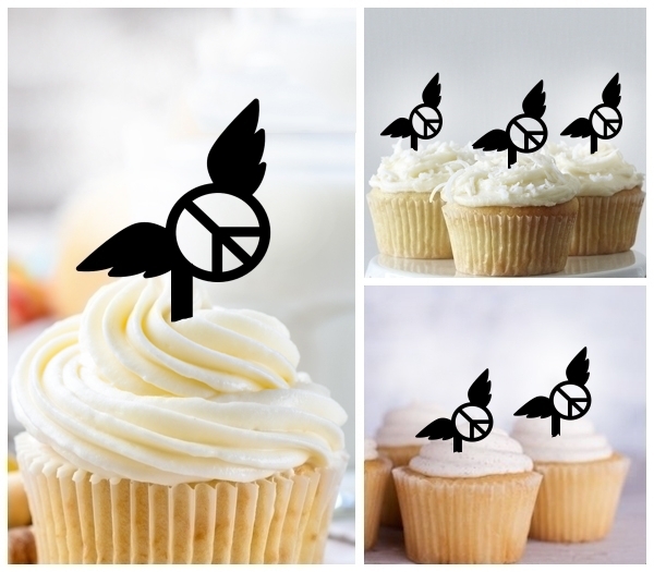 Laser Cut Peace Wings cupcake topper