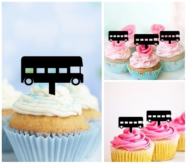 Laser Cut School Bus Kids cupcake topper