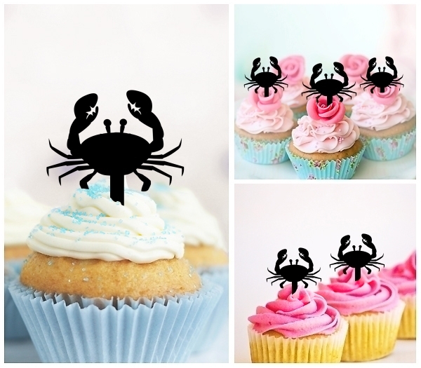 Laser Cut Seafood Crab cupcake topper