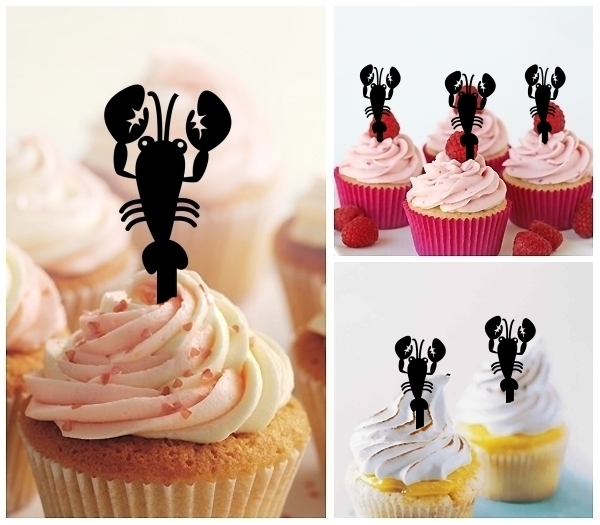 Laser Cut Seafood Lobster cupcake topper