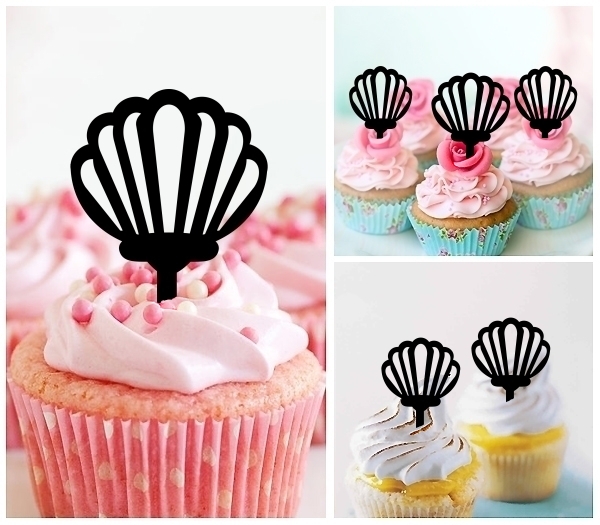 Laser Cut Seashell cupcake topper