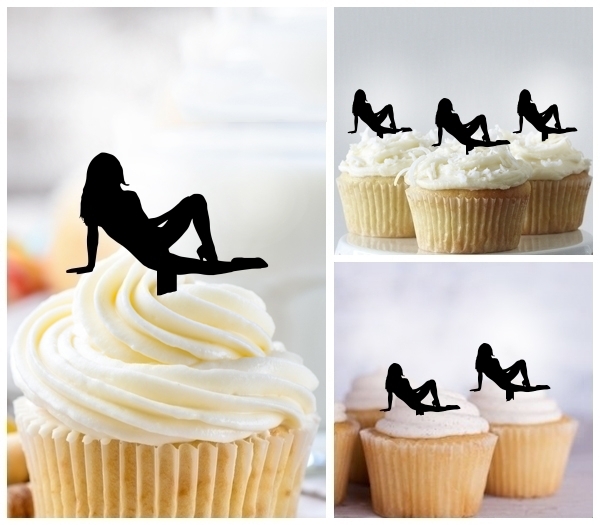 Laser Cut Sexy Girl cupcake topper