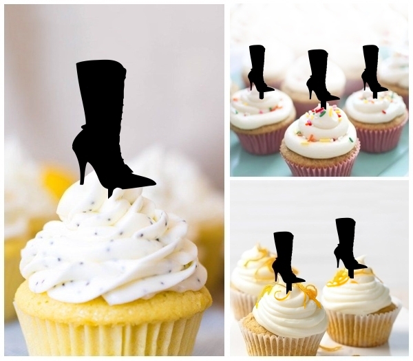 Laser Cut Sexy Long Boot cupcake topper