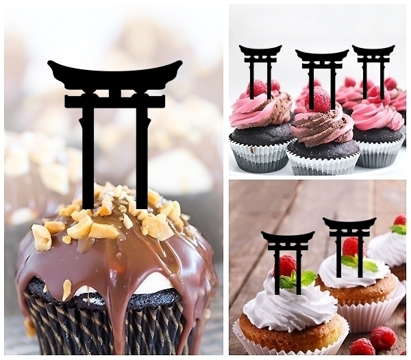 Laser Cut Shinto Japan Torii Gate cupcake topper