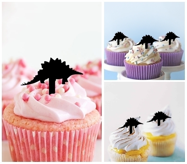 Laser Cut Stegosaurus Dinosaur Jurassic cupcake topper