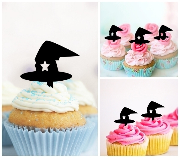 Laser Cut Witch Star Hat cupcake topper