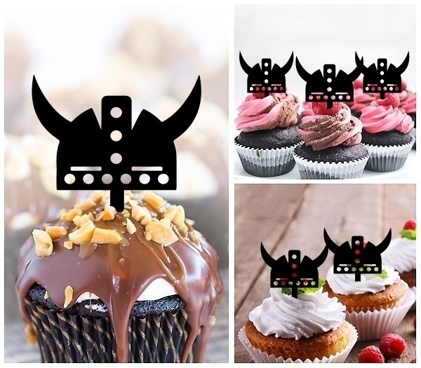 Laser Cut Viking Helmet cupcake topper