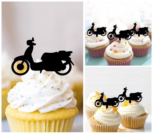 Laser Cut Scooter Motorbike Motorcycle cupcake topper