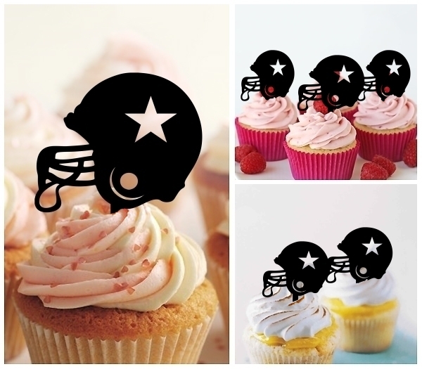 Laser Cut American Football Helmet cupcake topper