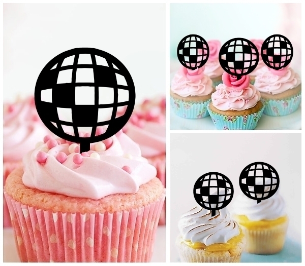 Laser Cut Disco Ball cupcake topper