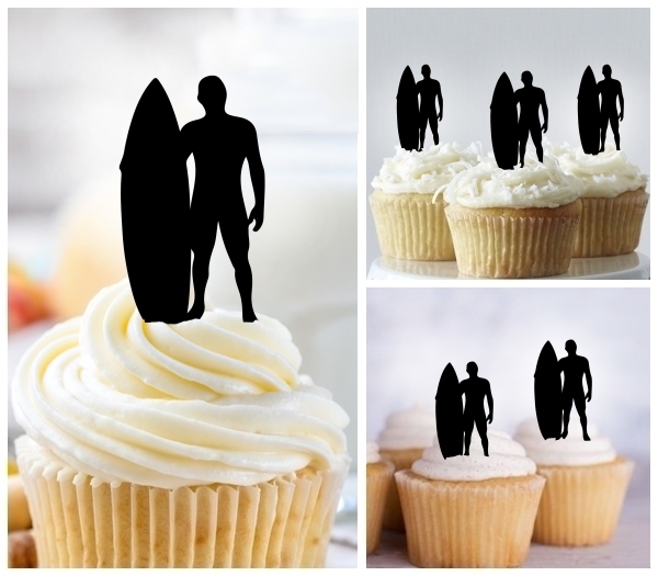 Laser Cut Surfer Beach Boy cupcake topper