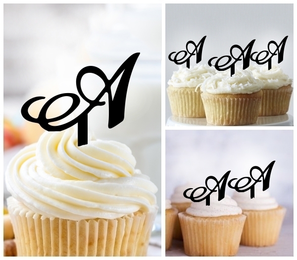 Laser Cut A Letter Alphabet cupcake topper