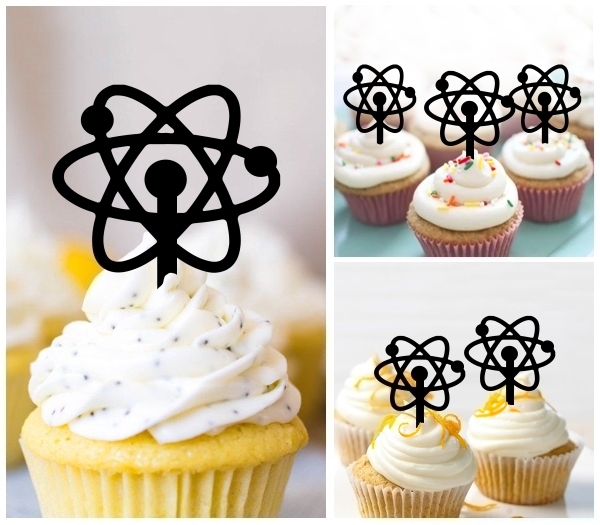 Laser Cut Atom Science Electron Physics cupcake topper