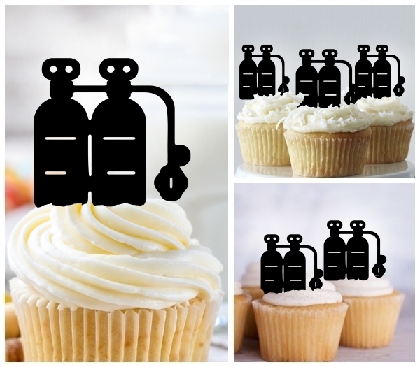 Laser Cut Diving Oxygen Tank cupcake topper