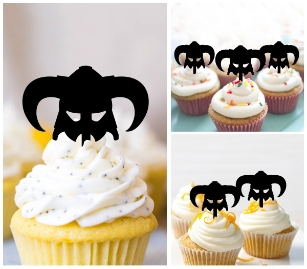 Laser Cut Iron Helmet cupcake topper