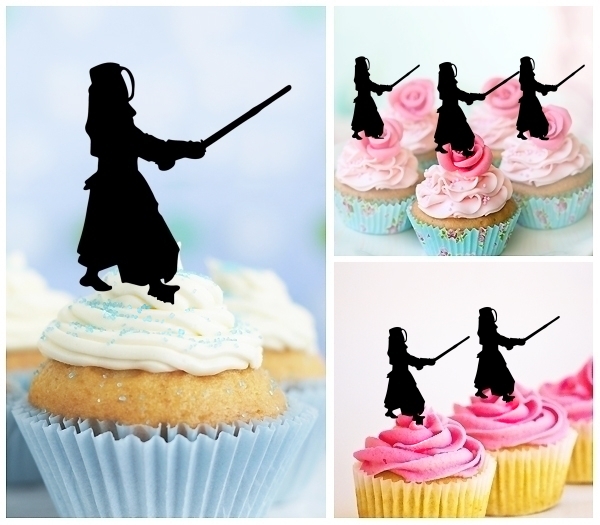 Laser Cut Kendo Fighter cupcake topper