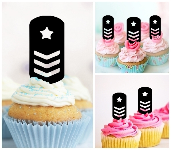 Acrylic Toppers Military Badges Army Rank Design