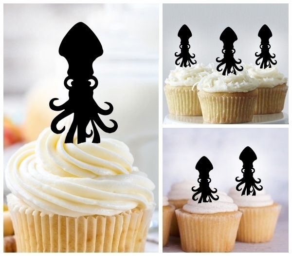 Laser Cut Giant Squid cupcake topper